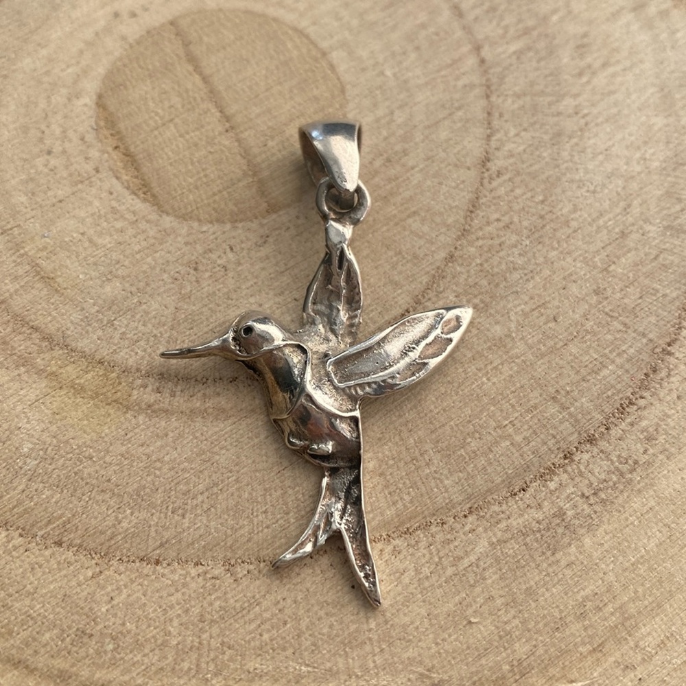 Colibrí bird necklace 925 sterling silver fashion Made in Mexico